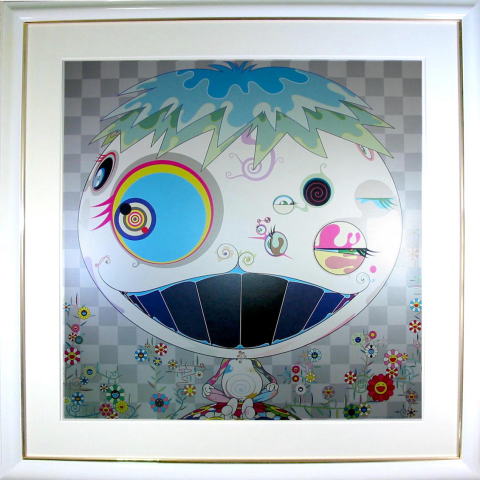 村上隆　ｼﾞｪﾘｰﾌｲｯｼｭ jellyfishi 2003年 69×69 cm 絵画（オフセット）作品